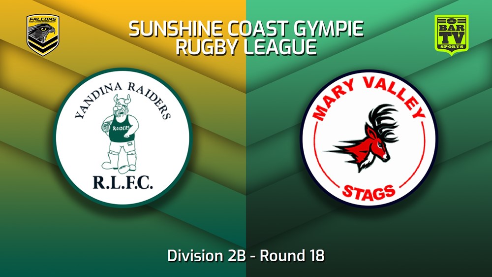 220820-Sunshine Coast RL Round 18 - Division 2B - Yandina Raiders v Mary Valley Stags Minigame Slate Image