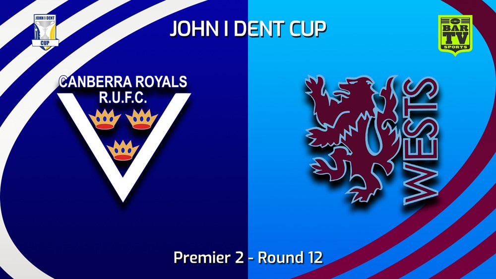 230701-John I Dent (ACT) Round 12 - Premier 2 - Canberra Royals v Wests Lions Slate Image