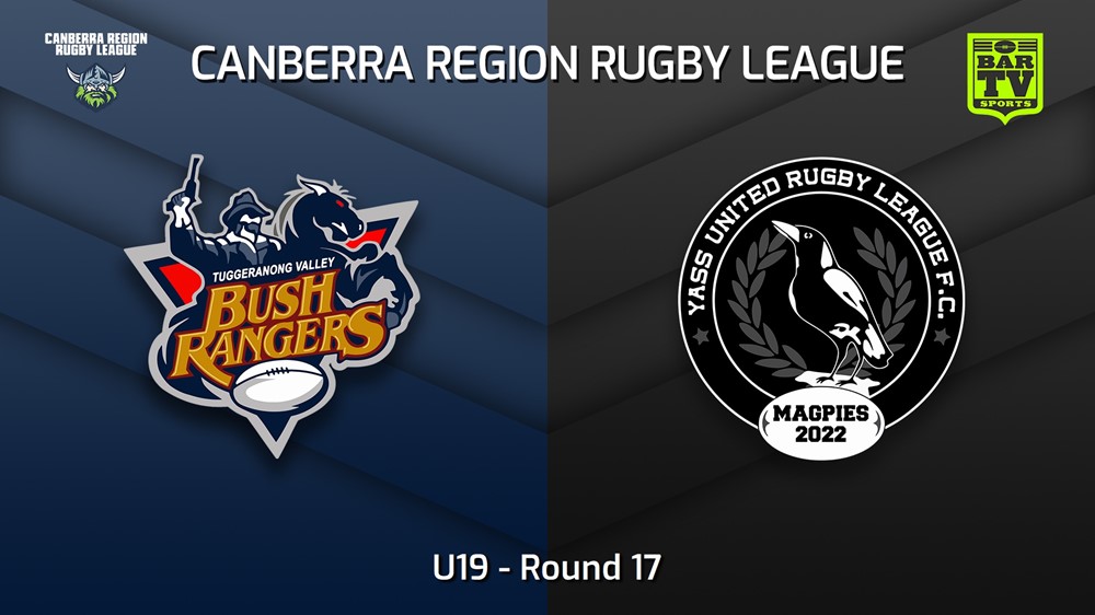 230819-Canberra Round 17 - U19 - Tuggeranong Bushrangers v Yass Magpies Minigame Slate Image