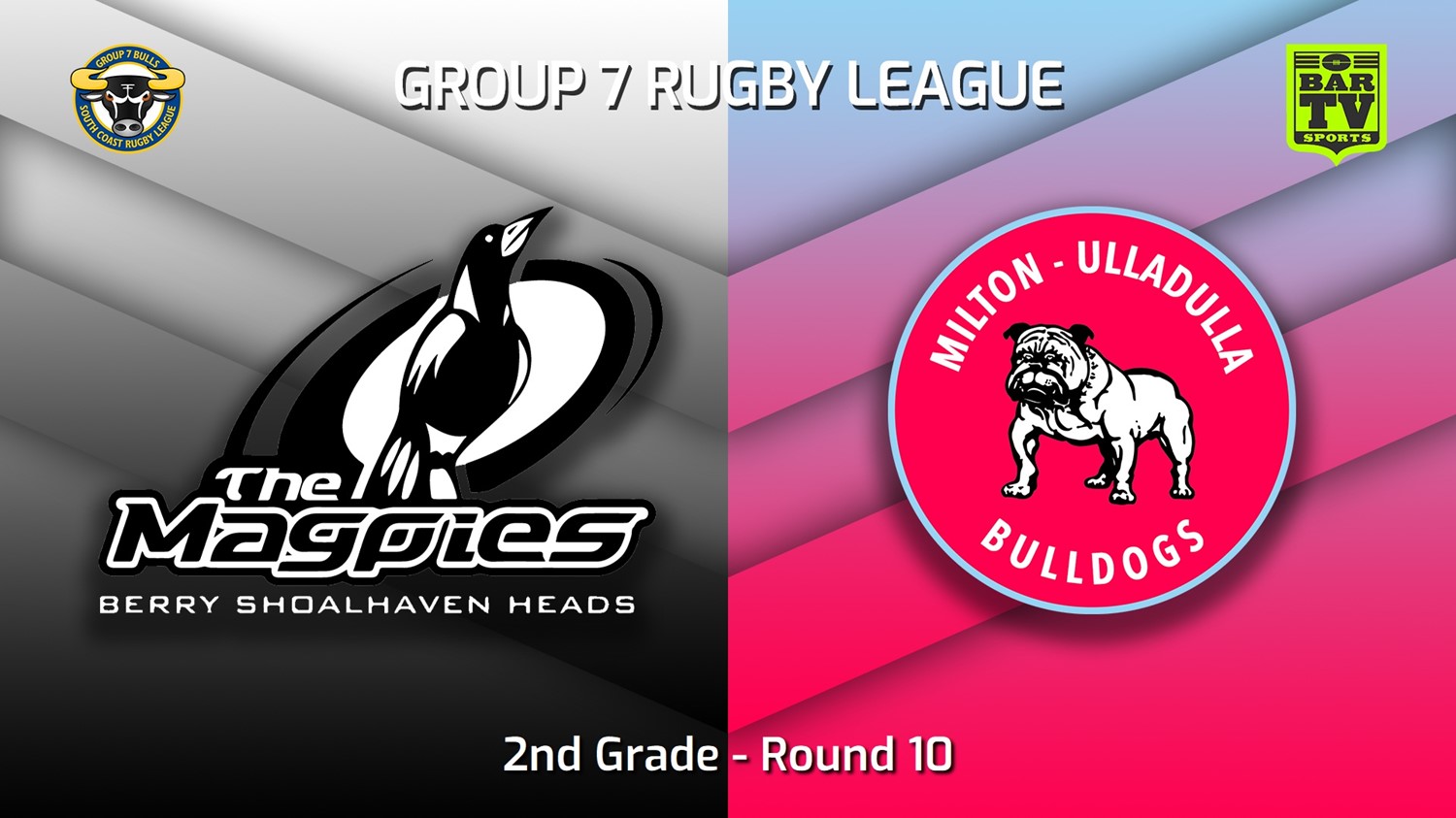 MINI GAME: South Coast Round 10 - 2nd Grade - Berry-Shoalhaven Heads Magpies v Milton-Ulladulla Bulldogs Slate Image