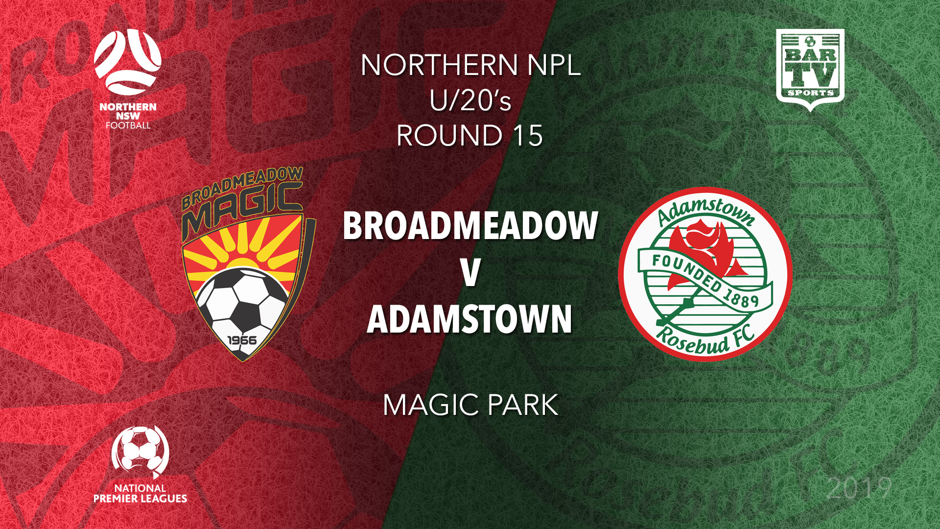NPL Youth - Northern NSW Round 15 - Broadmeadow Magic FC U20 v Adamstown Rosebud FC U20 Slate Image