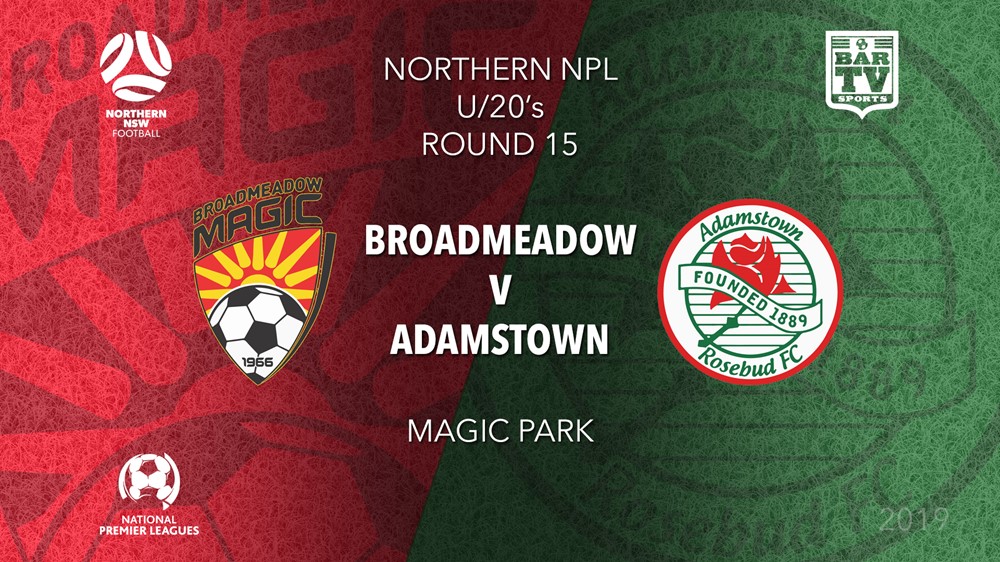 NPL Youth - Northern NSW Round 15 - Broadmeadow Magic FC U20 v Adamstown Rosebud FC U20 Slate Image