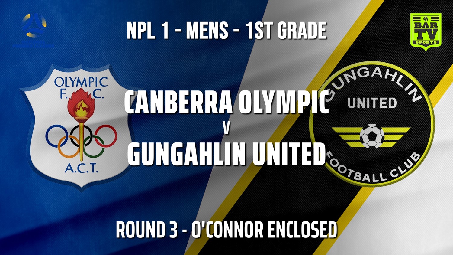 210421-NPL - CAPITAL Round 3 - Canberra Olympic FC v Gungahlin United FC Minigame Slate Image