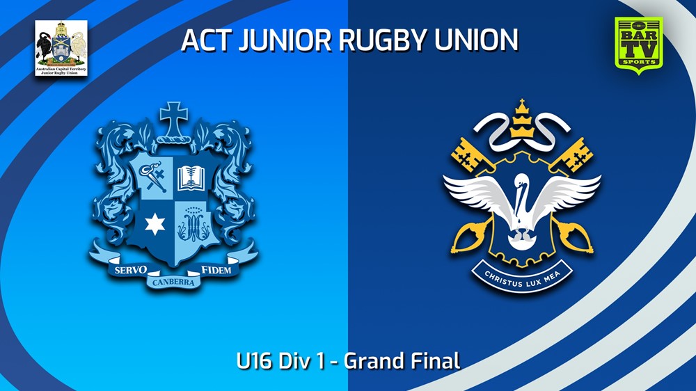 230902-ACT Junior Rugby Union Grand Final - U16 Div 1 - Marist Rugby Club v St Edmund's College Minigame Slate Image