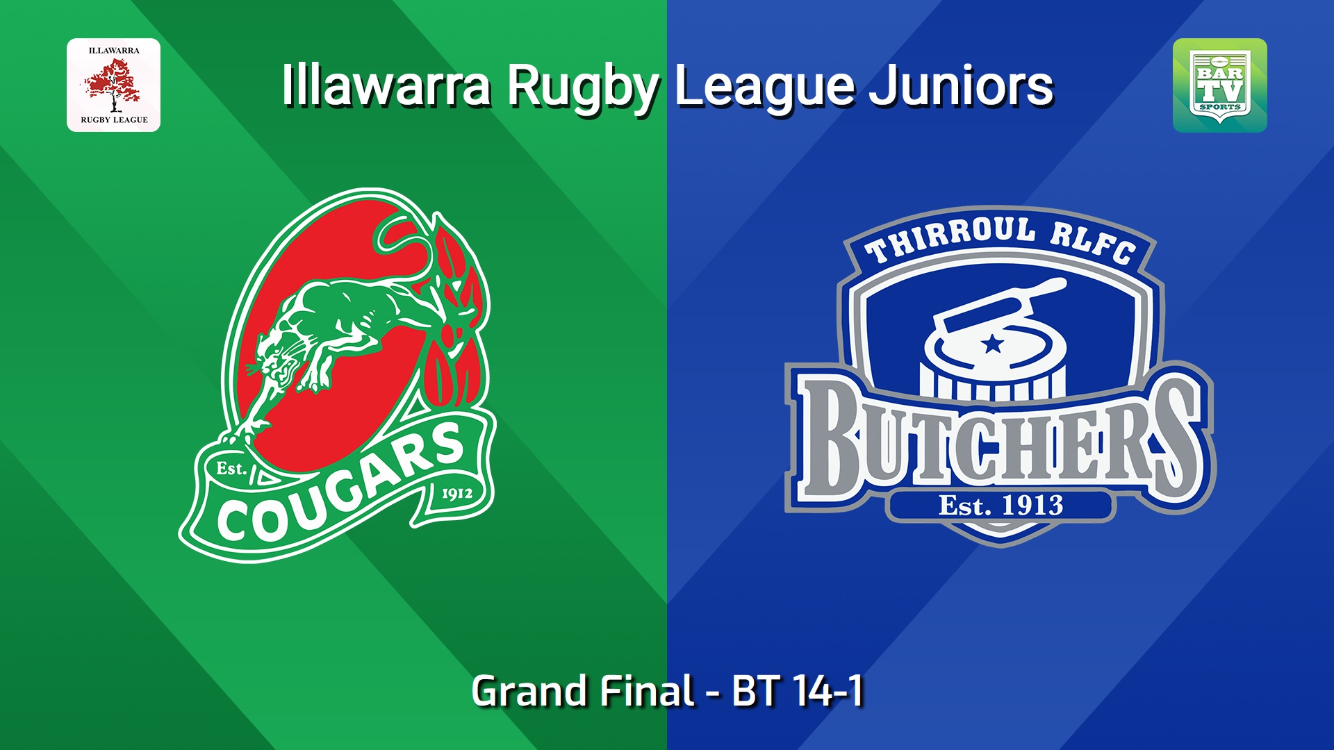 260823-video-Illawarra Rugby League Juniors Grand Final - BT 14-1 - Corrimal Cougars v Thirroul Butchers Slate Image