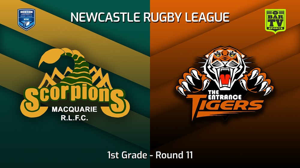 230610-Newcastle RL Round 11 - 1st Grade - Macquarie Scorpions v The Entrance Tigers (1) Minigame Slate Image