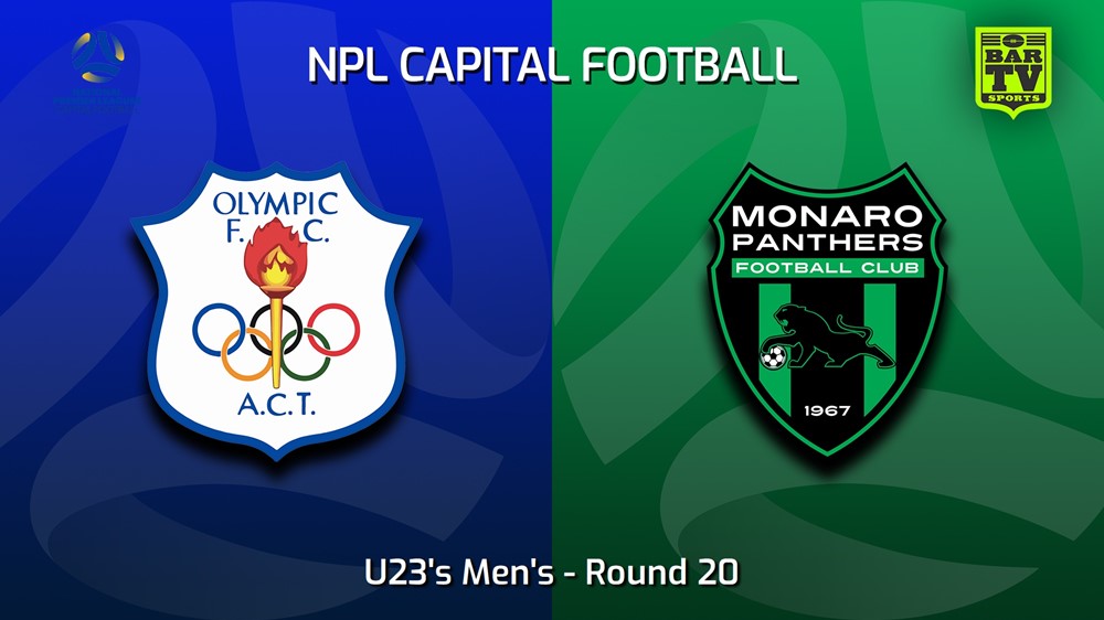 230826-Capital NPL U23 Round 20 - Canberra Olympic U23 v Monaro Panthers U23 Slate Image