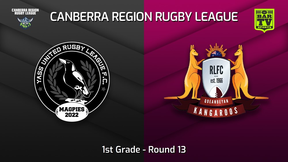 230715-Canberra Round 13 - 1st Grade - Yass Magpies v Queanbeyan Kangaroos Minigame Slate Image