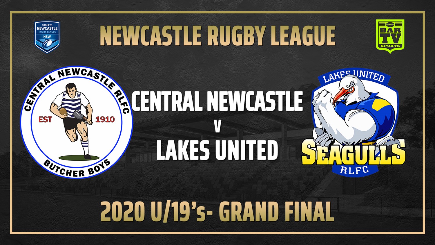 Newcastle Rugby League Grand Final - U19 - Central Newcastle v Lakes United Slate Image