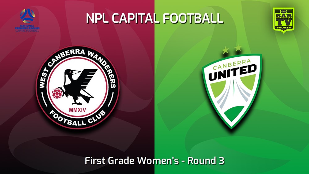 230423-Capital Womens Round 3 - West Canberra Wanderers FC (women) v Canberra United Academy Minigame Slate Image