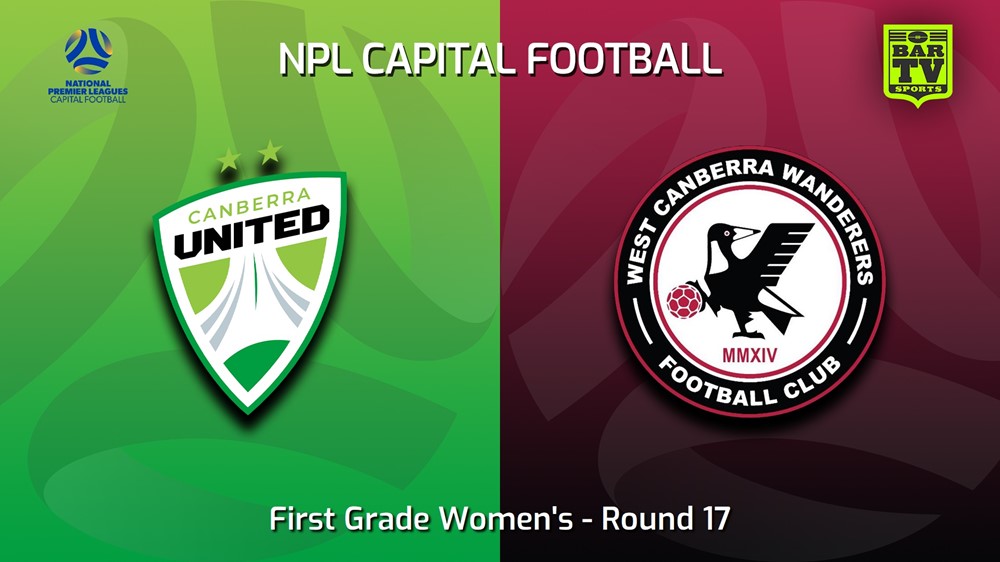 230806-Capital Womens Round 17 - Canberra United W v West Canberra Wanderers FC (women) Slate Image