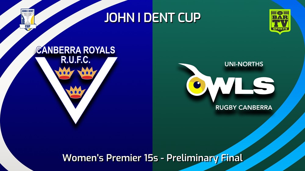 230819-John I Dent (ACT) Preliminary Final - Women's Premier 15s - Canberra Royals v UNI-North Owls Minigame Slate Image