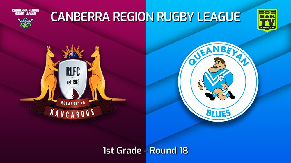 230826-Canberra Round 18 - 1st Grade - Queanbeyan Kangaroos v Queanbeyan Blues Slate Image