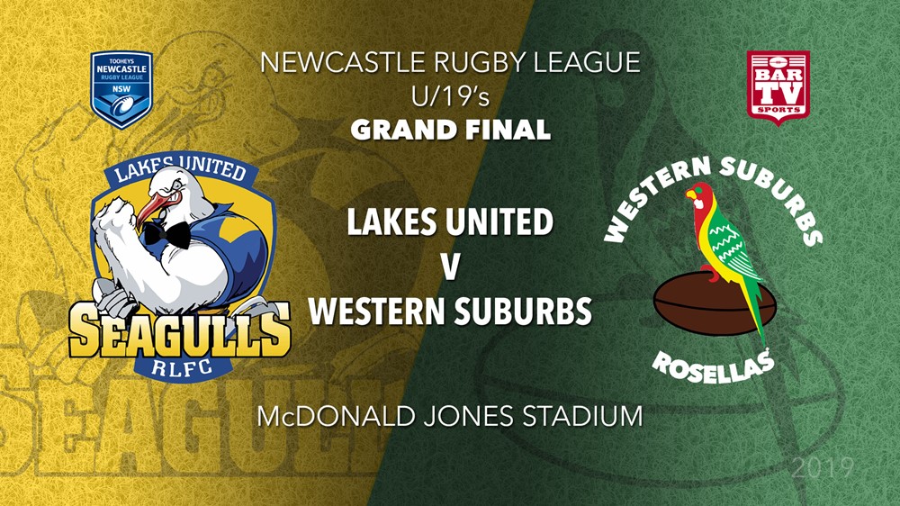 2019 Newcastle Rugby League Grand Final - U19 - Lakes United v Western Suburbs Rosellas Slate Image