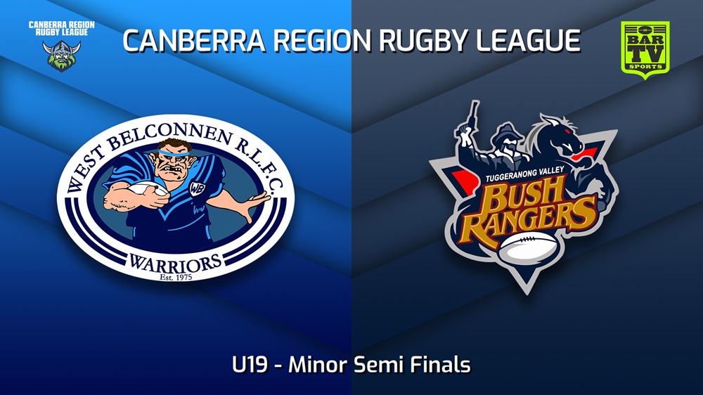 230902-Canberra Minor Semi Finals - U19 - West Belconnen Warriors v Tuggeranong Bushrangers Slate Image