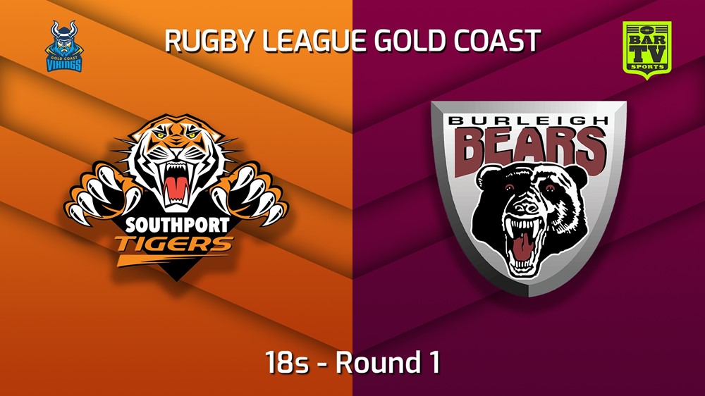 220326-Gold Coast Round 1 - 18s - Southport Tigers v Burleigh Bears Slate Image