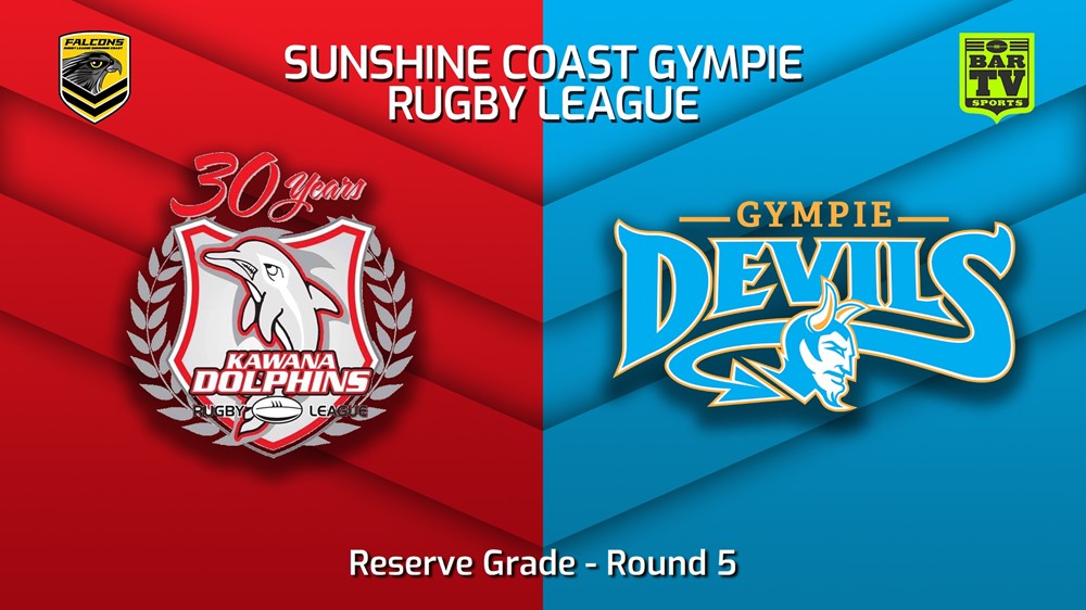 230506-Sunshine Coast RL Round 5 - Reserve Grade - Kawana Dolphins v Gympie Devils Slate Image