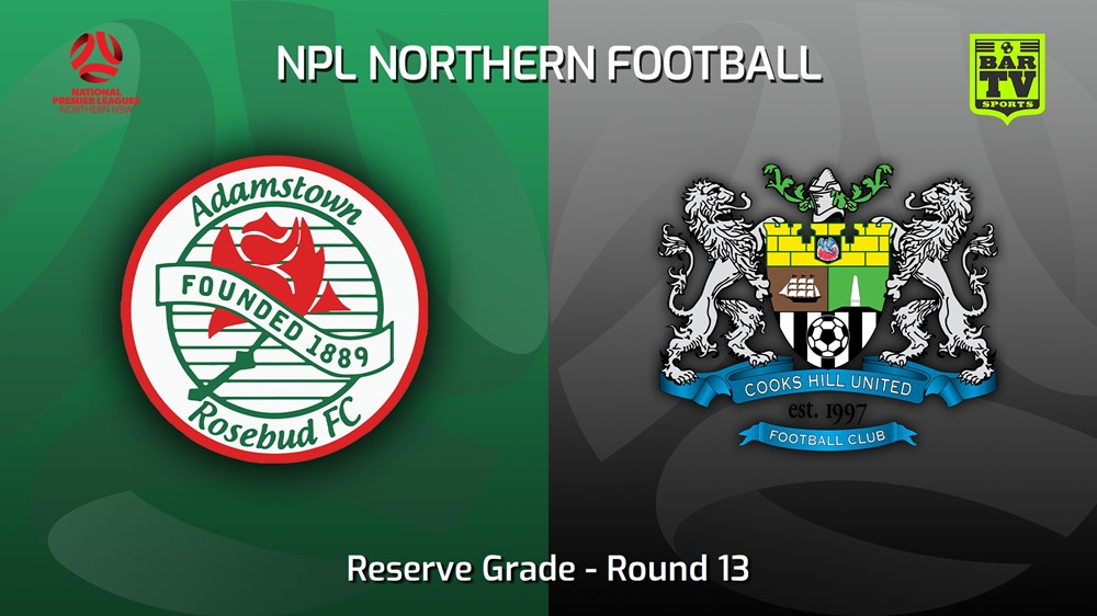 230729-NNSW NPLM Res Round 13 - Adamstown Rosebud FC Res v Cooks Hill United FC (Res) Slate Image