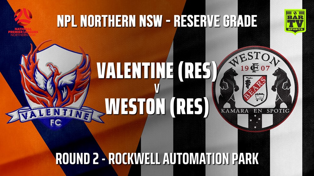 NPL NNSW RES Round 2 - Valentine Phoenix FC v Weston Workers FC Slate Image