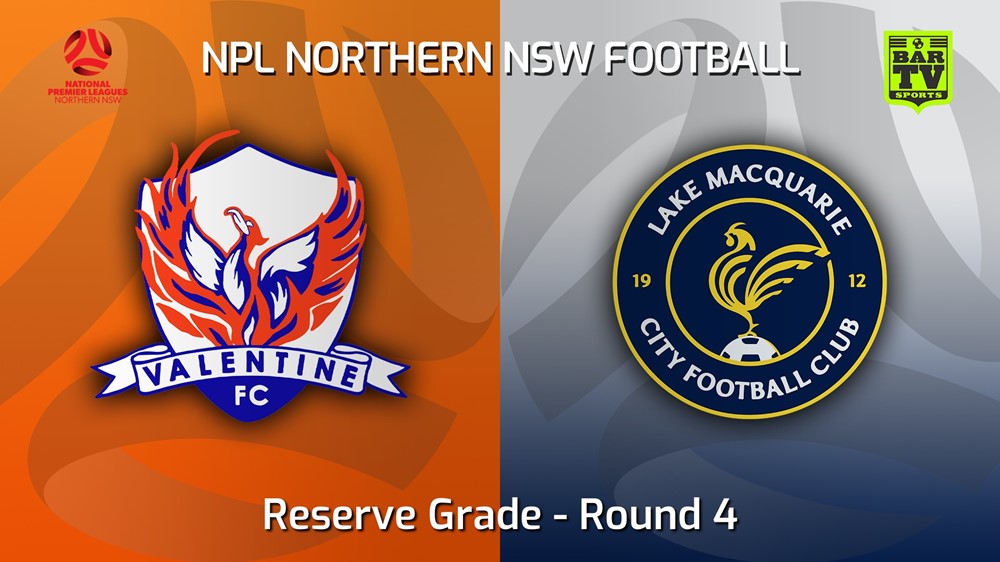 220327-NNSW NPL Res Round 4 - Valentine Phoenix FC Res v Lake Macquarie City FC Res Slate Image