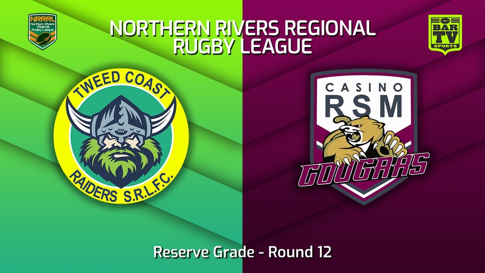230709-Northern Rivers Round 12 - Reserve Grade - Tweed Coast Raiders v Casino RSM Cougars Minigame Slate Image