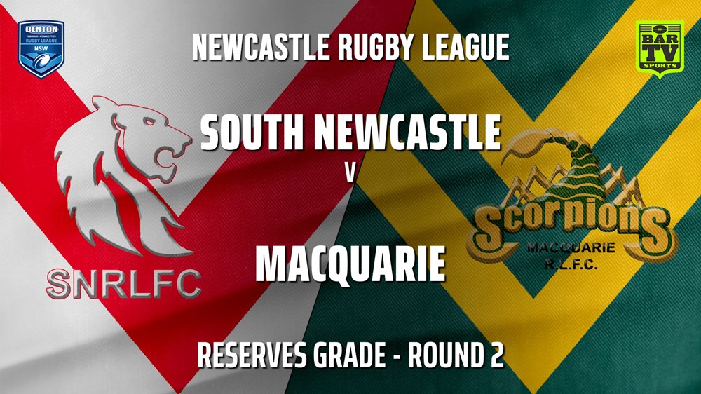 Newcastle Rugby League Round 2 - Reserves Grade - South Newcastle v Macquarie Scorpions Slate Image