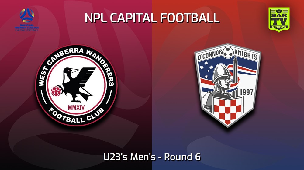 230513-Capital NPL U23 Round 6 - West Canberra Wanderers U23s v O'Connor Knights SC U23 Minigame Slate Image