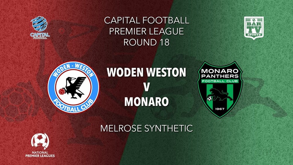 NPL Youth - Capital Round 18 - Woden Weston FC U20 v Monaro Panthers FC U20 Slate Image