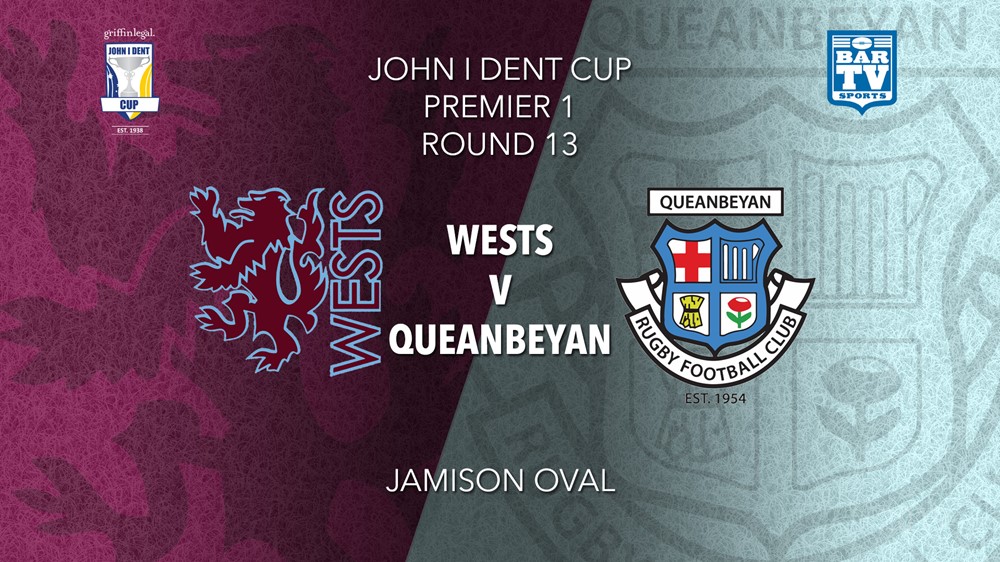 John I Dent Round 13 - Premier 1 - Wests Lions v Queanbeyan Whites Slate Image