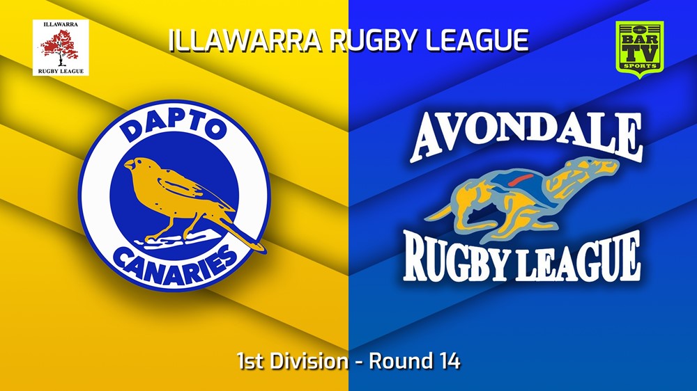 220813-Illawarra Round 14 - 1st Division - Dapto Canaries v Avondale Greyhounds Minigame Slate Image