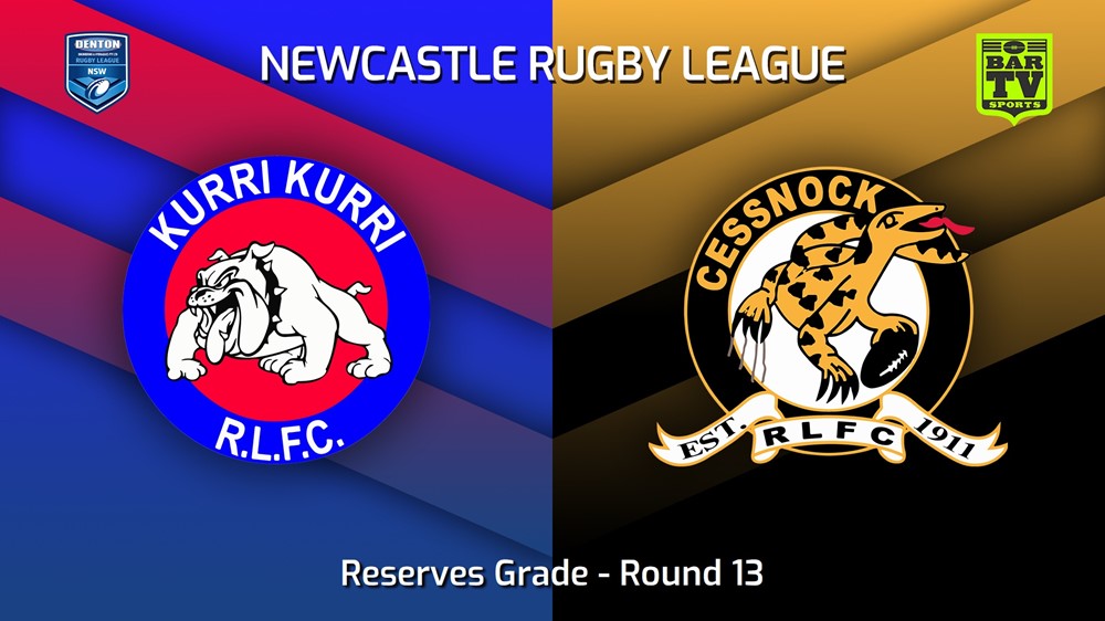 MINI GAME: Newcastle Round 13 - Reserves Grade - Kurri Kurri Bulldogs v Cessnock Goannas Slate Image