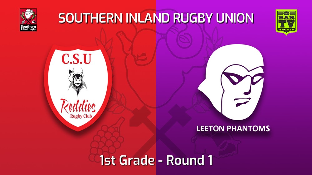 MINI GAME: Southern Inland Rugby Union Round 1 - 1st Grade - CSU Reddies v Leeton Phantoms Slate Image