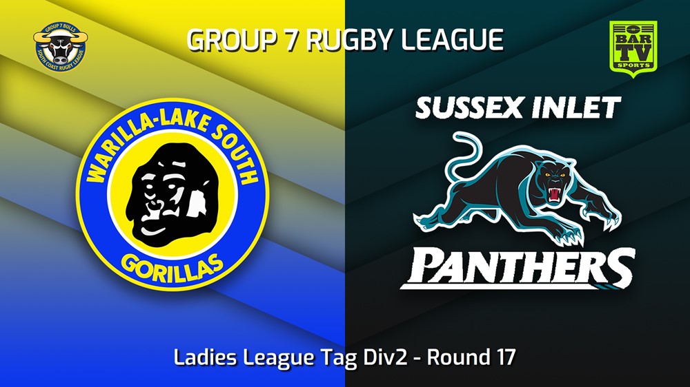220821-South Coast Round 17 - Ladies League Tag Div2 - Warilla-Lake South Gorillas v Sussex Inlet Panthers Minigame Slate Image