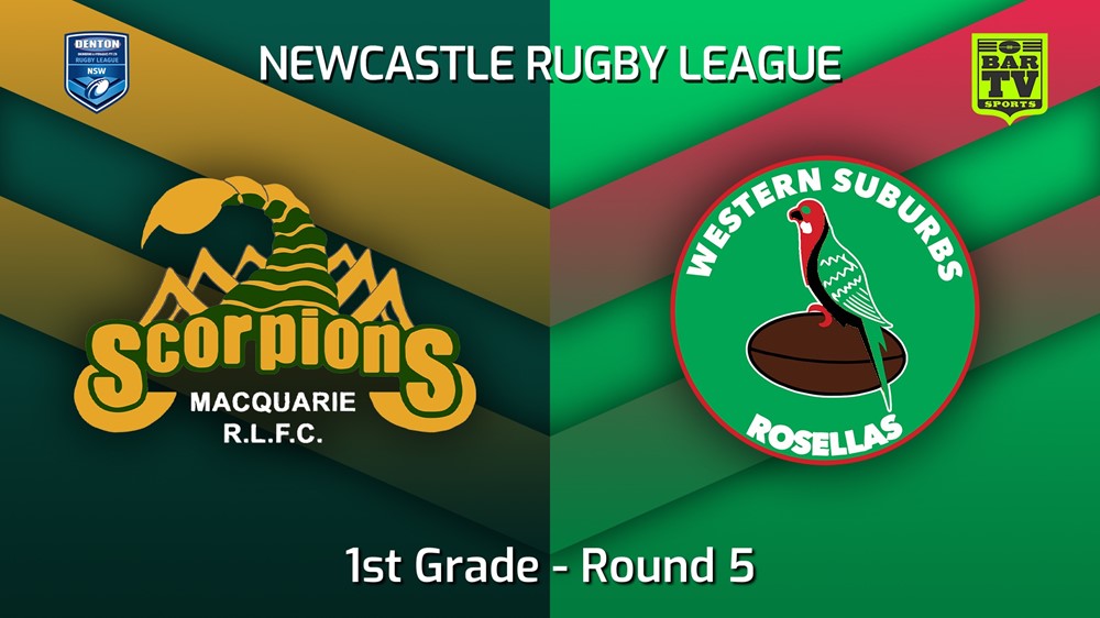 220423-Newcastle Round 5 - 1st Grade - Macquarie Scorpions v Western Suburbs Rosellas Slate Image