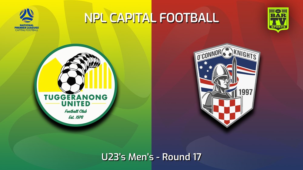 230805-Capital NPL U23 Round 17 - Tuggeranong United U23 v O'Connor Knights SC U23 Slate Image