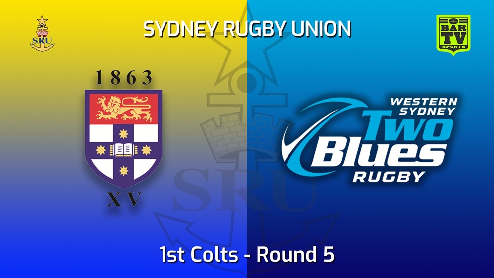 220430-Sydney Rugby Union Round 5 - 1st Colts - Sydney University v Two Blues Slate Image
