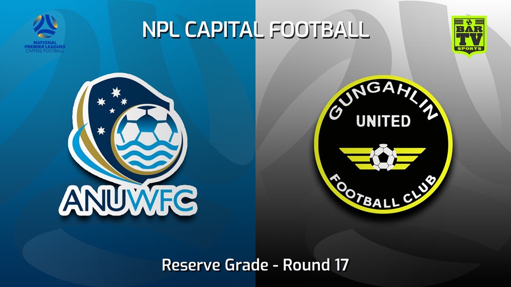 230806-NPL Women - Reserve Grade - Capital Football Round 17 - ANU WFC (women) v Gungahlin United FC (women) Slate Image