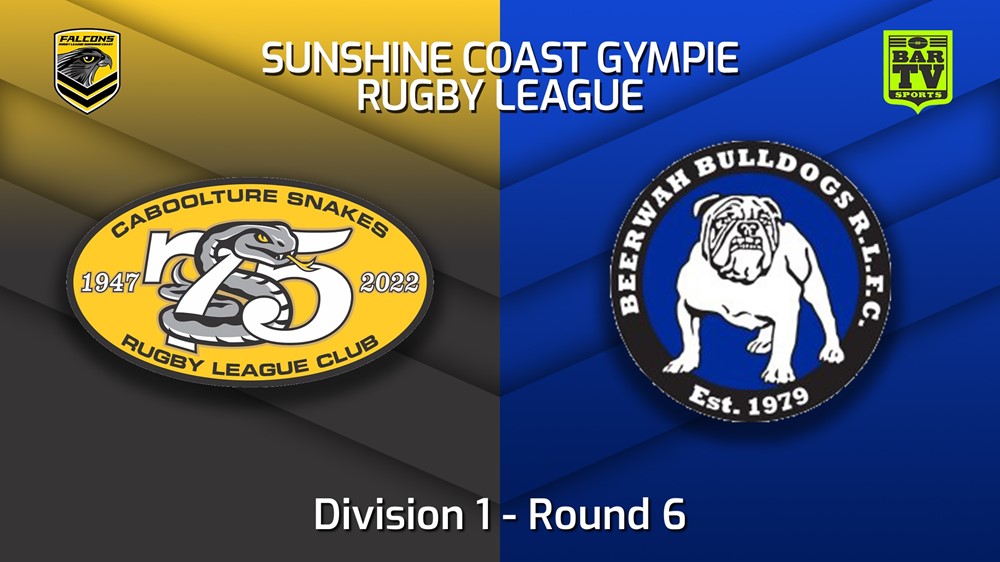 MINI GAME: Sunshine Coast RL Round 6 - Division 1 - Caboolture Snakes v Beerwah Bulldogs Slate Image