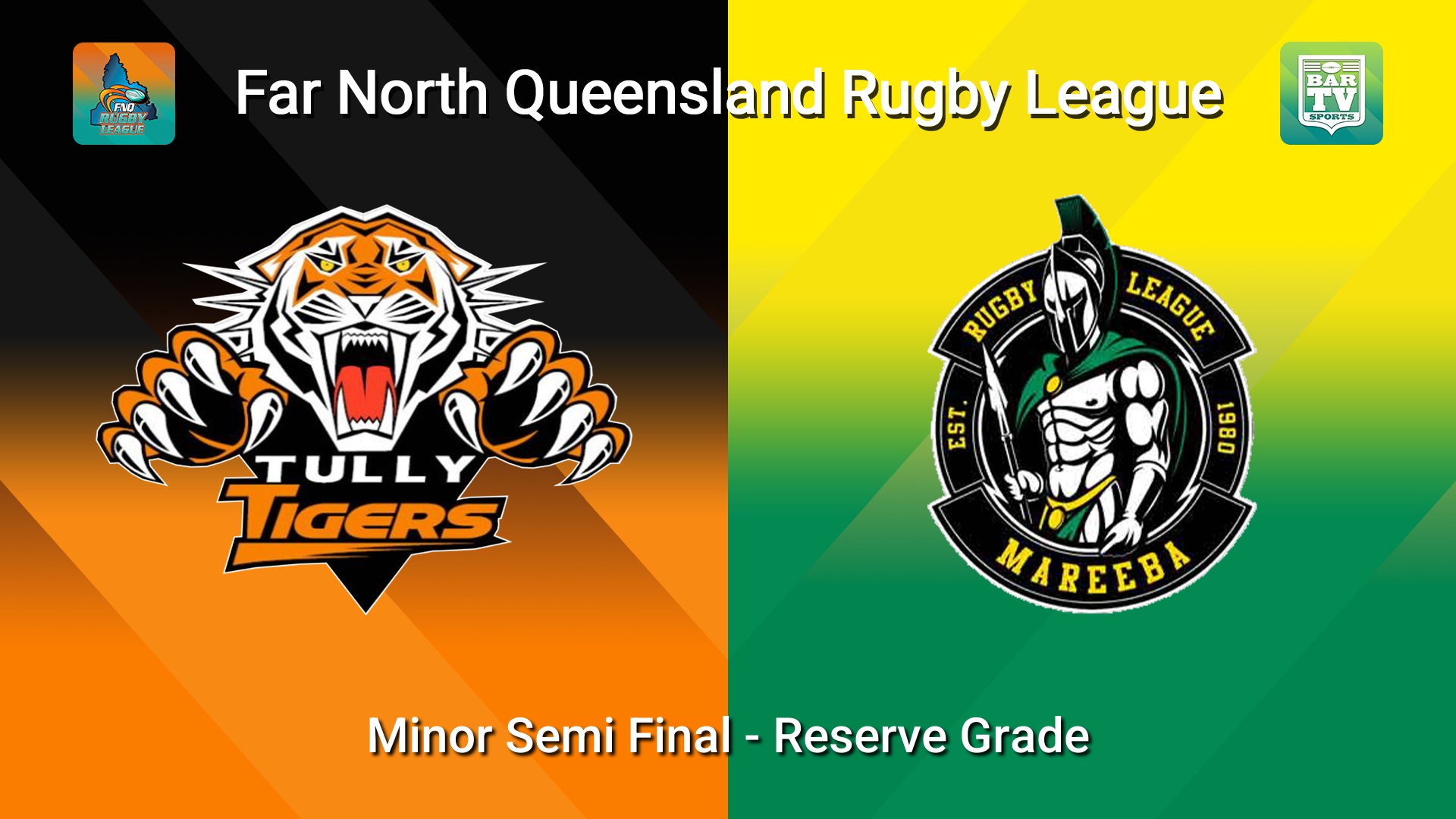 260815-video-FNQ Rugby League Minor Semi Final - Reef Print & Design Reserve Grade - Tully Tigers  v Mareeba Gladiators  Slate Image