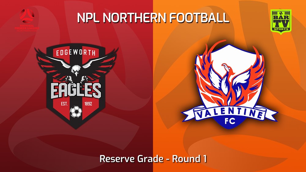 220907-NNSW NPLM Res Round 1 - Edgeworth Eagles Res v Valentine Phoenix FC Res Slate Image