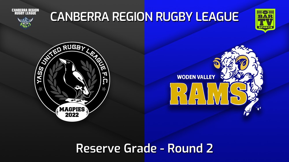 220409-Canberra Round 2 - Reserve Grade - Yass Magpies v Woden Valley Rams Slate Image