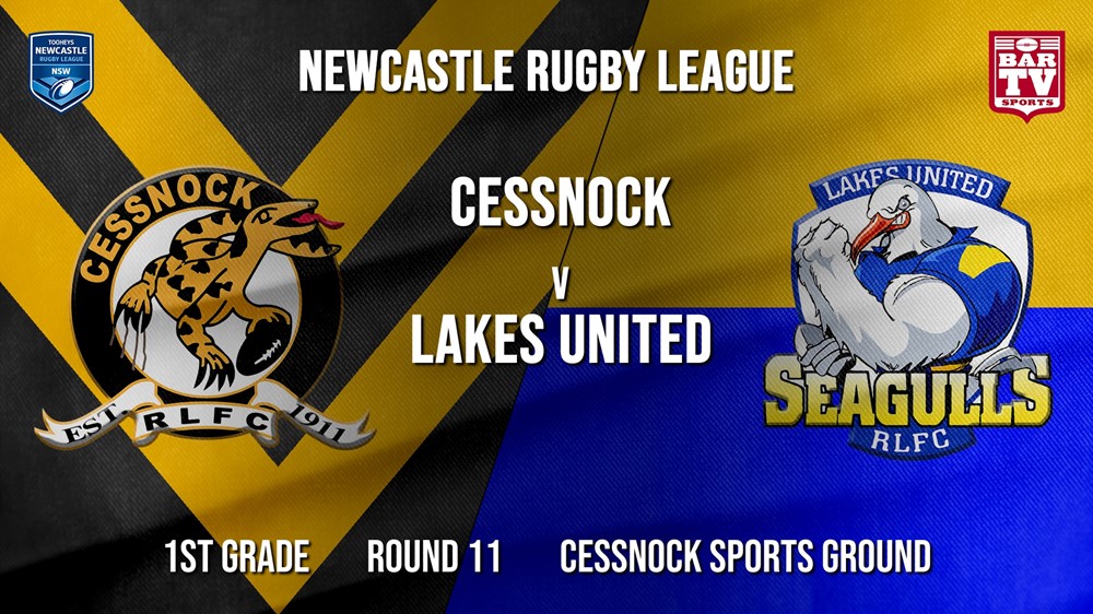 Newcastle Rugby League Round 11 - 1st Grade - Cessnock Goannas v Lakes United Slate Image