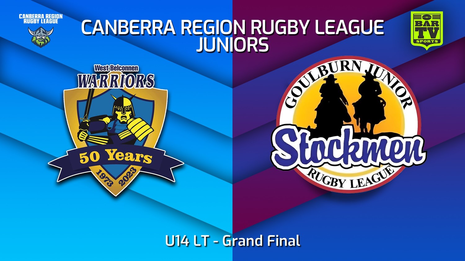 230910-2023 Canberra Region Rugby League Juniors Grand Final - U14 LT - West Belconnen Warriors Juniors v Goulburn Junior Stockmen Slate Image