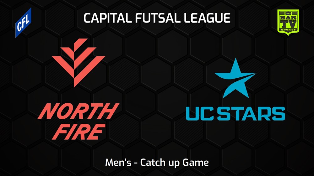240124-Capital Football Futsal Catch up Game - Men's - North Canberra Fire v UC Stars FC Minigame Slate Image