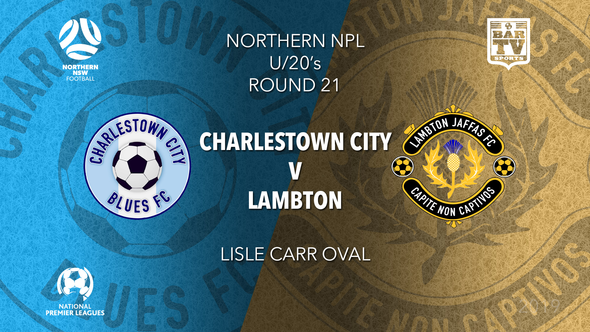 NPL Youth - Northern NSW Round 21 - Charlestown City Blues FC U20 v Lambton Jaffas FC U20 Slate Image