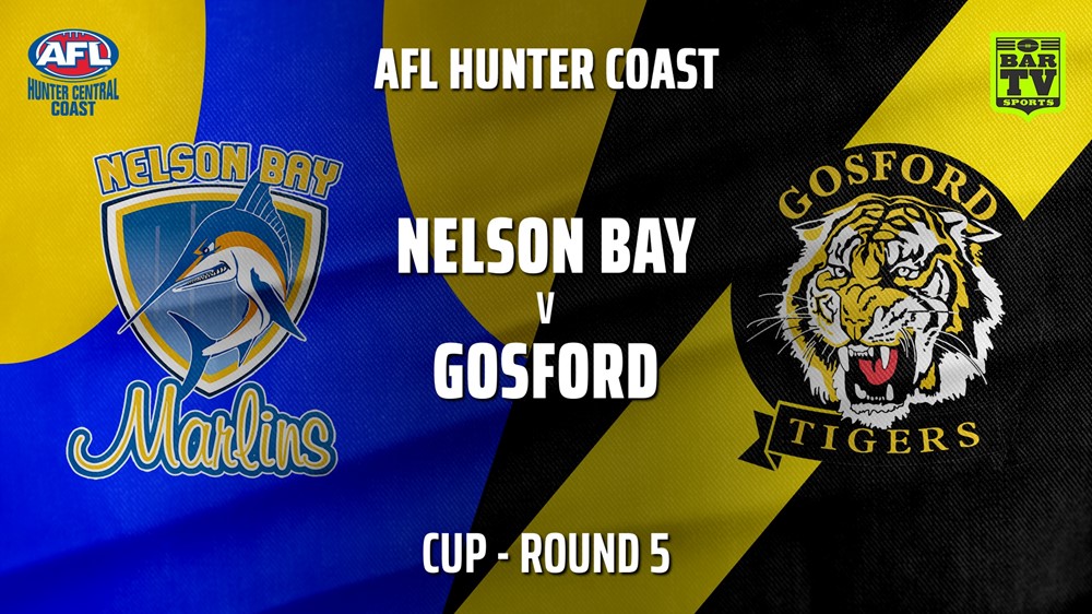 210508-AFL HCC Round 5 - Cup - Nelson Bay Marlins v Gosford Tigers Minigame Slate Image