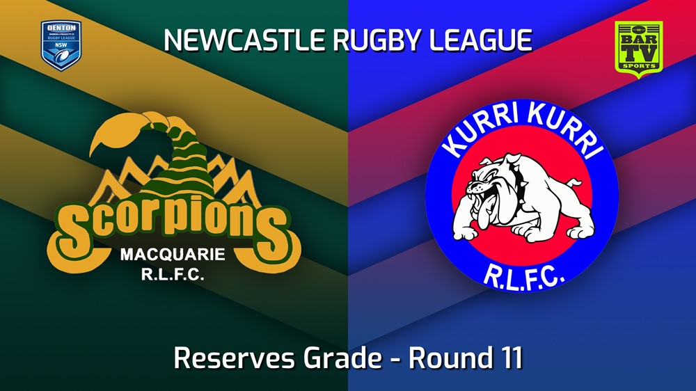 MINI GAME: Newcastle Round 11 - Reserves Grade - Macquarie Scorpions v Kurri Kurri Bulldogs Slate Image