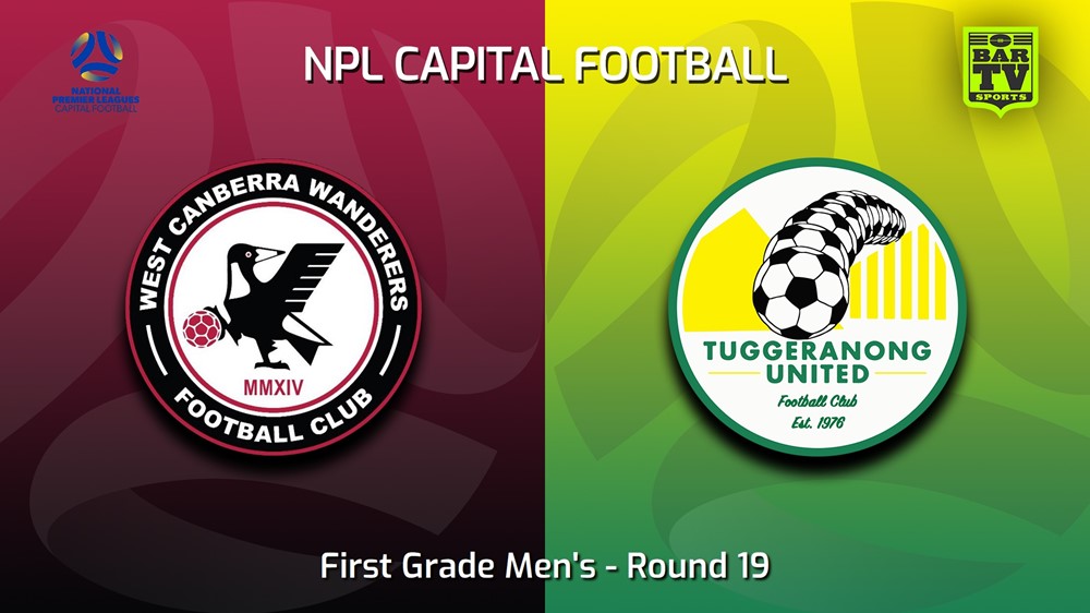 230819-Capital NPL Round 19 - West Canberra Wanderers v Tuggeranong United Slate Image