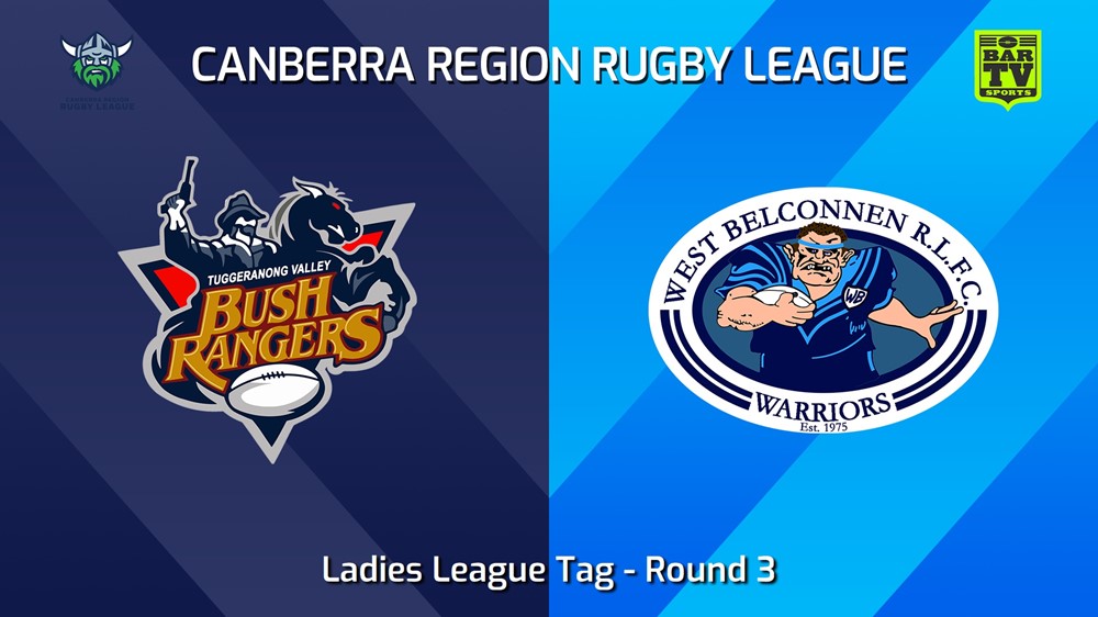 240420-video-Canberra Round 3 - Ladies League Tag - Tuggeranong Bushrangers v West Belconnen Warriors Minigame Slate Image