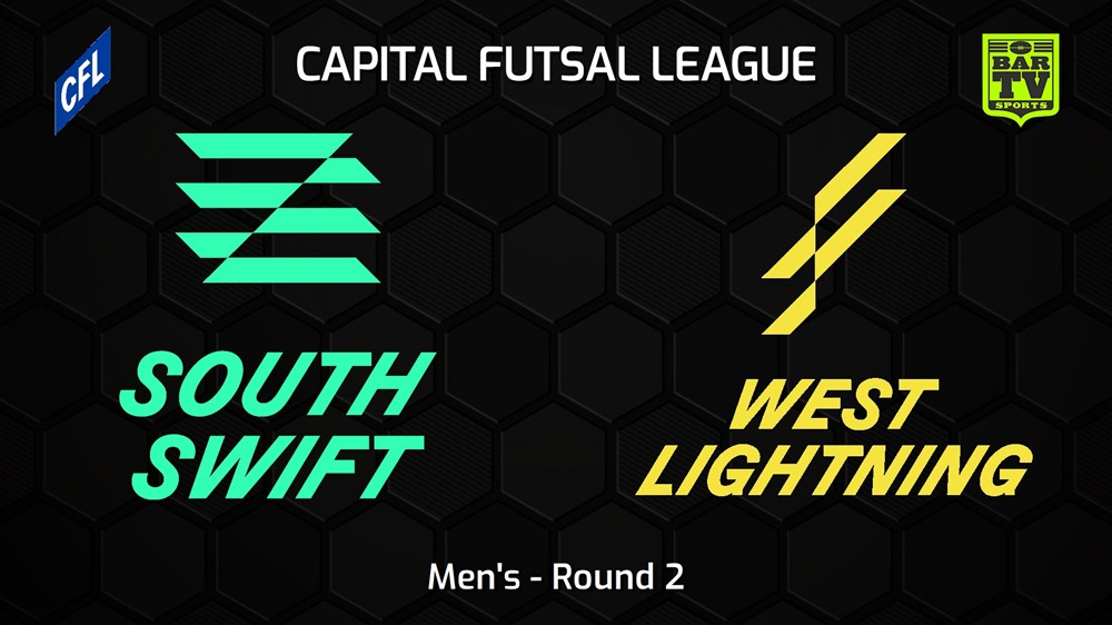 231028-Capital Football Futsal Round 2  - Men's - South Canberra Swift v West Canberra Lightning Minigame Slate Image